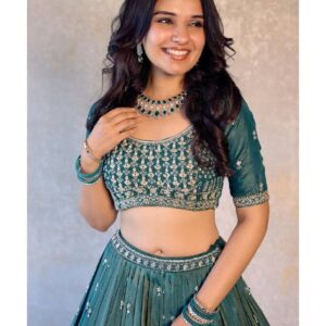 Simmer Silk Sequin Embroidered Lehenga Choli with Dupatta
