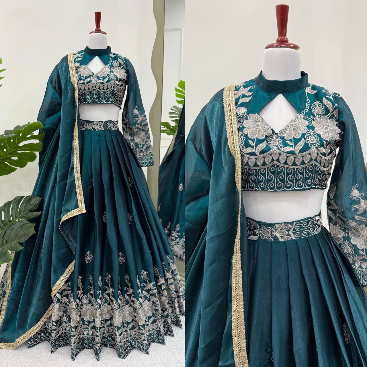 Jimi Choo Heavy Boutique Lehenga with Choli & Dupatta - Image 6
