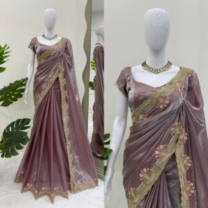 Elegant Fendi Silk Embroidered Designer Saree