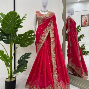 Elegant Vichitra Silk Designer Saree with Coding and Sequin Work