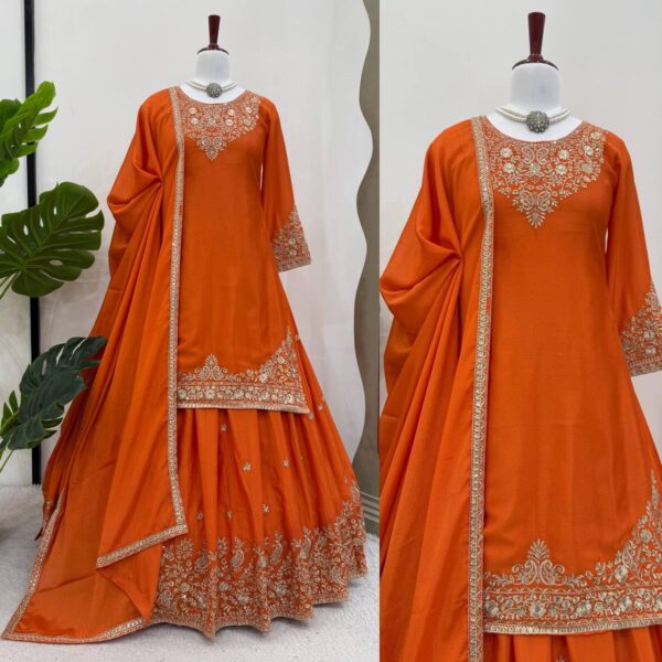 Premium Silk Anarkali Suit with Heavy Zari Embroidery - Image 3