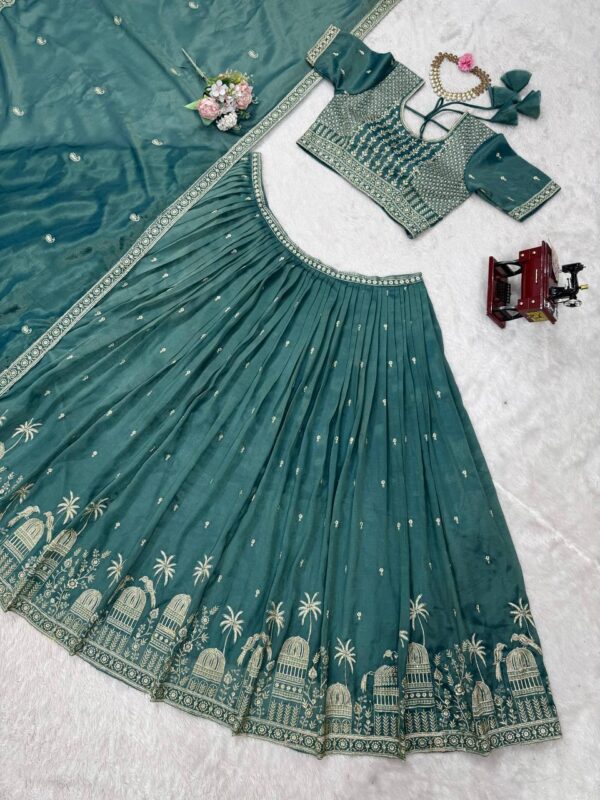 Simmer Silk Sequin Embroidered Lehenga Choli with Dupatta - Image 2