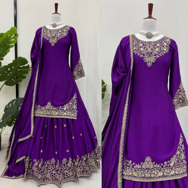 Premium Silk Anarkali Suit with Heavy Zari Embroidery - Image 5