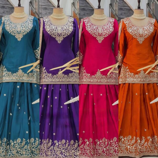 Premium Silk Anarkali Suit with Heavy Zari Embroidery