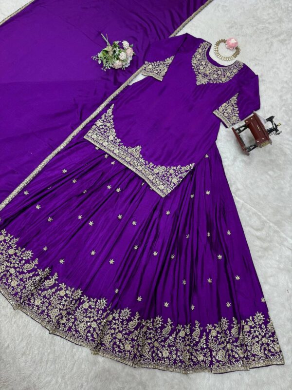 Premium Silk Anarkali Suit with Heavy Zari Embroidery - Image 4