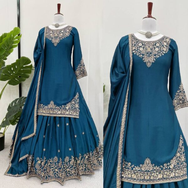 Premium Silk Anarkali Suit with Heavy Zari Embroidery - Image 7