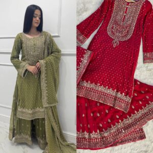 Designer Embroidered Sharara Suit with Dupatta – Festive & Wedding Wear