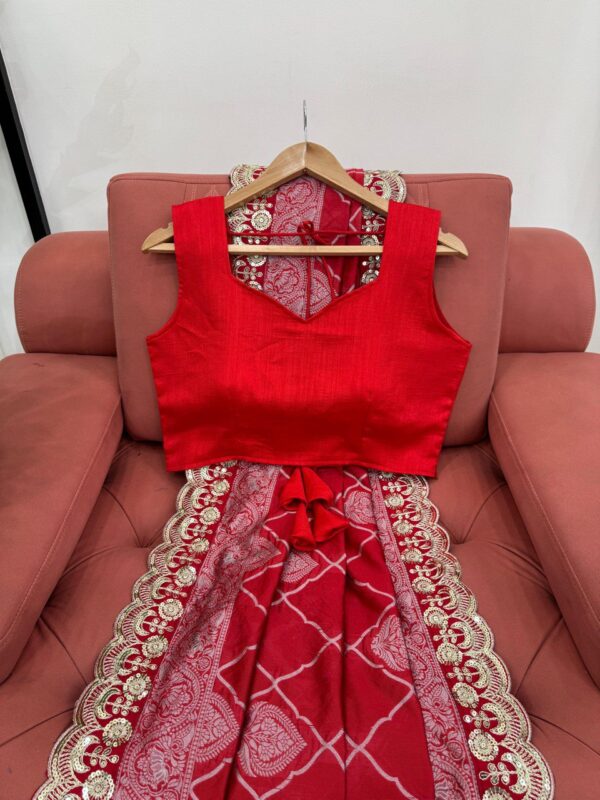 Designer Kota Silk Saree with Coding & Sequence Lace Work - Image 2