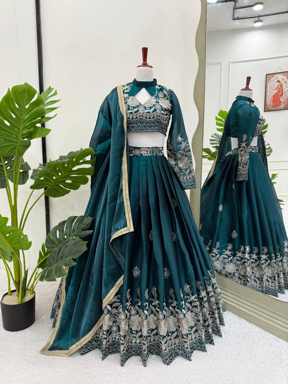 Jimi Choo Heavy Boutique Lehenga with Choli & Dupatta - Image 5