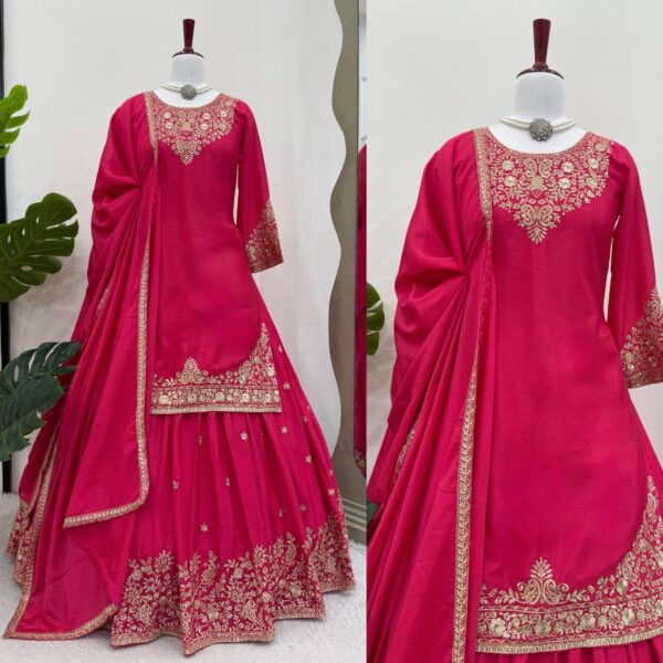 Premium Silk Anarkali Suit with Heavy Zari Embroidery - Image 2