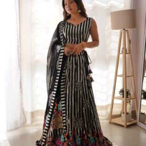 Premium Faux Georgette Embroidered Lehenga Choli with Dupatta