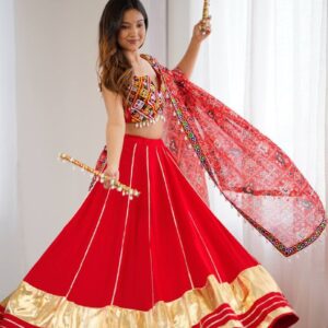 Designer Rayon Lehenga Choli Set with Dupatta