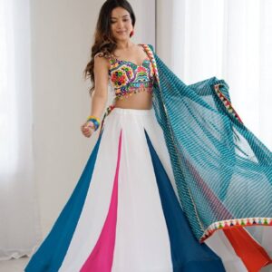 Heavy Rayon Mirror Work Lehenga Choli with Dupatta