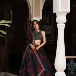 Tabby Organza Digital Print Lehenga Choli with Dupatta